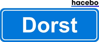 Hacebo - Plaatsnaam Sticker - 29x10 CM - Dorst sticker - Verkeersborden sticker - grappige cadeaus - Dorst