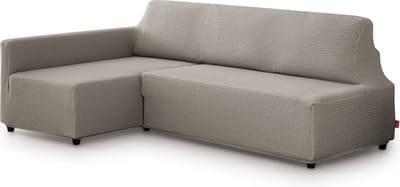 Belmarti® Bankhoes Bali Chaise Longue Links 195-220cm breed - Grijs - geschikt voor banken zonder armleuningen - multi-elastische kwaliteit met uitzonderlijk aanpassingsvermogen
