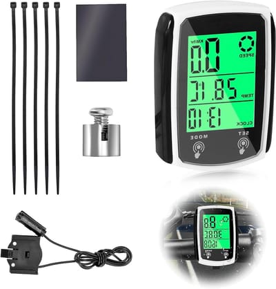 Fietscomputer - Kilometerteller Snelheidsmeter - Fietsrit Bijhouden - 19 Functies LCD Touchscreen - IP54 Waterdicht - Zwart