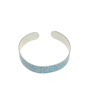 Behave - Klemarmband blauw bloemen - Boho accessoire - Zomerstijl