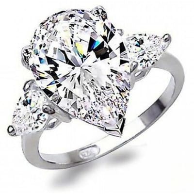 Europese En Amerikaanse Klassieke Waterdruppel Damesring Ingelegd Met Miniatuur Kristal Zirkonia Bruiloft Verloving Luxe Sieraden 6 white