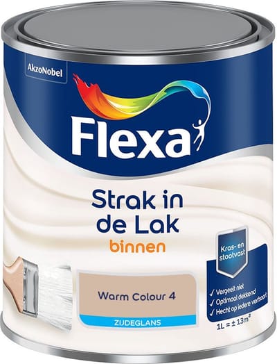 Flexa - Strak In De Lak Binnenlak Zijdeglans - Warm Colour 4 - Mengverf - 1 L