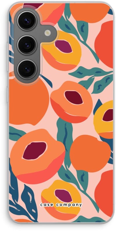 Case Company® - Hoesje geschikt voor Samsung Galaxy S24 hoesje - Perzik - Soft Cover Telefoonhoesje - Bescherming aan alle Kanten en Schermrand