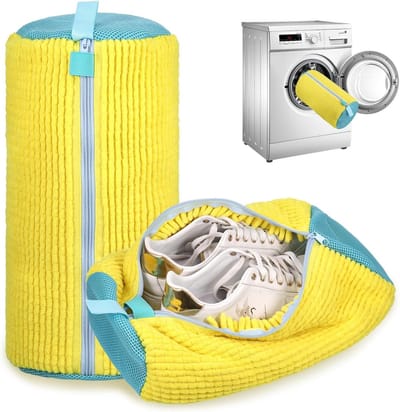 2 Stuks Herbruikbare Schoenwaszakken voor de Wasmachine - Ideaal voor Sneakers en Schoenen met Rits - 360° Reiniging en Bescherming tijdens het Wassen