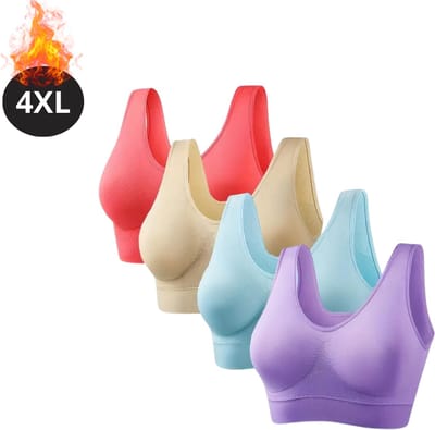 Bovista BH Zonder Beugel - Zonder Bandjes - Push-up Bh's - Comfort Beha - Comfortabel - Sterk - Dames - Plus Size - Gemengd 2 - Maat 4XL