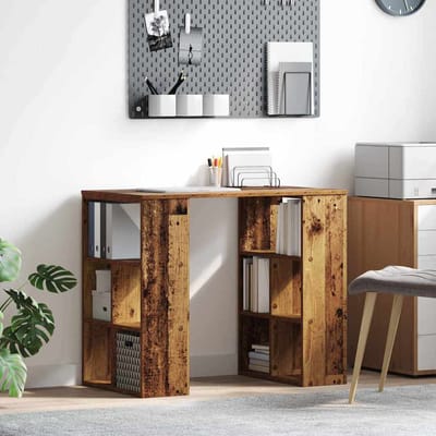 vidaXL - Bureau - Oud - Hout - Bewerkt - hout - 90 - x - 50 - x - 75 - cm