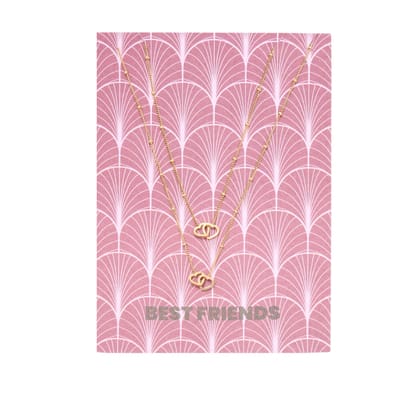 Yehwang - Best Friends - BFF - Ketting - Necklace - Goudkleurig - Heart in Heart - Hart in Hart - Stainless Steel - Nikkelvrij - Verkleurd Niet
