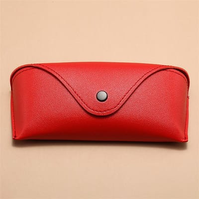 1 st Duurzame PU Leer Brillenetui Zonnebril Effen Kleur Pouch Tas Brillen Doos Lichtgewicht Handig Draagbaar rood
