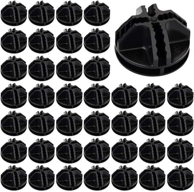 40 Stuks Plastic Verbindingen voor DIY Pitch Rack Systeem, Ronde Connectors voor Planken en Opslagoplossingen, Zwart