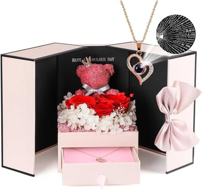 Eternal Rose Ketting In Geschenkverpakking - Oneindige Rozen Geschenkset - Cadeau voor Vrouwen - Geschikt voor Kerst en Verjaardagen
