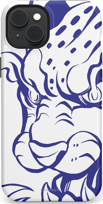 Casetastic Hoesje Geschikt voor Apple iPhone 15 Plus Magsafe - Stijlvolle Beschermende Duo-layer Case - Blauwe Panter Hoofd