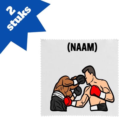 Akyol - boksen met eigen naam brillendoekjes - Sport - bokser - vechtsport - 17,8 bij 17,8 cm - 2 stuks