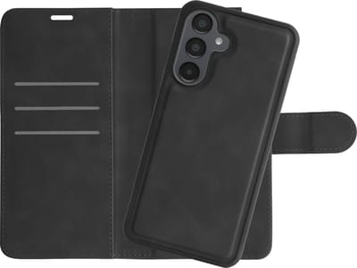 Cazy hoesje geschikt voor Samsung Galaxy S25 Hoesje met Pasjeshouder - Uitneembare 2-in-1 Premium Bookcase - Zwart