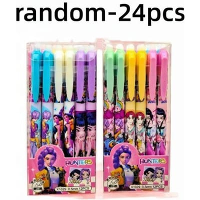 Stylo Gel Effaçable Kpop Demon Hunters 0,5 mm de Haute Qualité - Stylo à Friction Remplaçable et Rétractable à Encre Noire pour Fournitures Scolaires et de Bureau