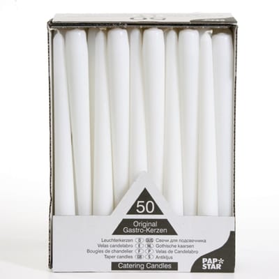 papstar kaars 22mm wit 50 stuks pak