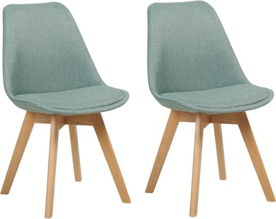 DAKOTA - Eetkamerstoel set van 2 - Mintgroen - Polyester
