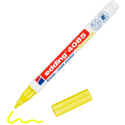 Krijtstift edding 4085 by Securit rond 1-2mm neon geel