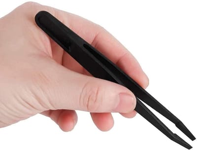 Antistatisch Pincet - Precisie Pincet Kunststof - Elektronica Reparatie - Niet Magnetisch - 14 cm - Zwart