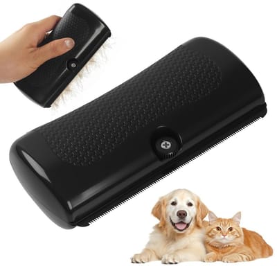 EXCITAT Ontharingsborstels - Kunststof kammen - Huisdierborstels - Stevig en duurzaam - Borstel voor het verwijderen van dierenhaar - Geschikt voor katten, honden, paarden, konijnen - Zwart