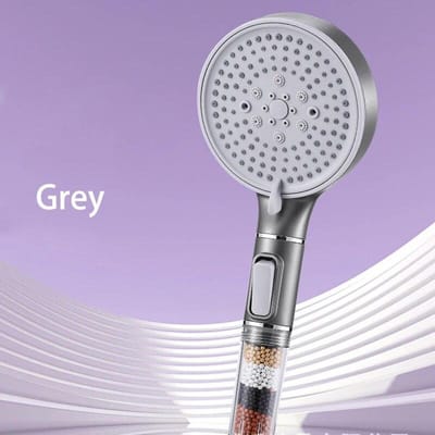 5 modi douchekop hoge druk met filter regenval handdouche waterbesparende mondstuk badkameraccessoires grijs