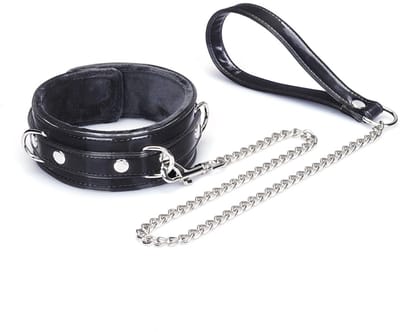 Liebe Seele - Metallic Shade - Vegan Collar met Leiband - Zwart