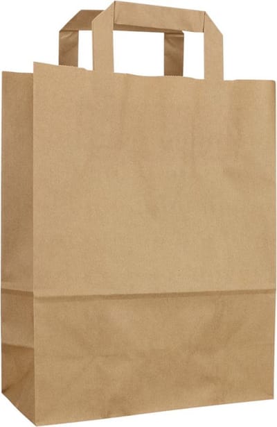 Tas, Kraft, platte handgreep, 32x15x43cm, draagtas, bruin, 50 stuks