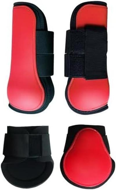Beenkappen Paarden - Peesbeschermers Set - Paardrijden Bescherming - Schokabsorberend Neopreen - Set van 4 - Rood
