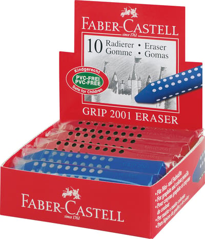gum Faber-Castell GRIP 2001 assorti display 10 stuks - FC-187101