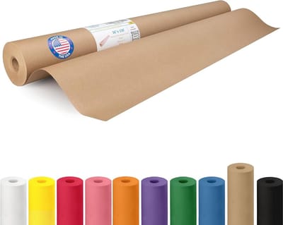 Extra Grote Bruine Kraft Papierrol (91,4 cm x 45m) - 100% Gerecycled Inpakpapier voor Verpakken, Verhuizen en Knutselen