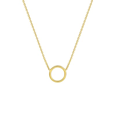 collier rondje 41 + 5 cm 3 micron zilver verguld (geel)