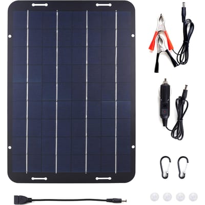 10W 18V Zonne-Acculader Onderhouder, Draagbare Waterdichte Zonnepaneel Oplaadkit voor Camper Caravan Tractor Boot