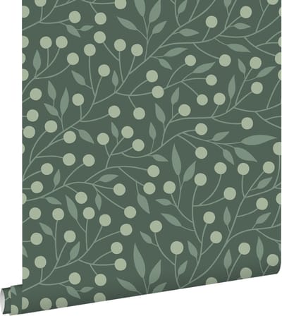 ESTAhome behang bloemmotief donkergroen - 50 x 900 cm - 139593