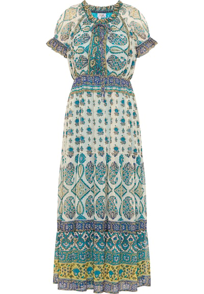 usha Maxi-jurk met all-over print Dames Blauw Veelkleurig