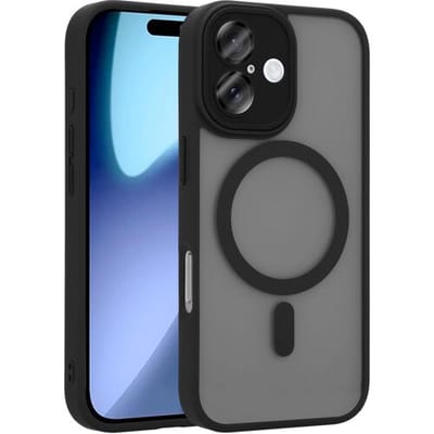 Coverzs luxe matte Magneet hoesje geschikt voor iPhone 17 met camera cover (Zwart) – sterke case met premium bescherming, dun ontwerp en perfecte pasvorm - Camerabescherming