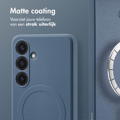 imoshion Hoesje - Geschikt voor Samsung Galaxy S24 - Color Backcover met Magnetische Ring - Donkerblauw