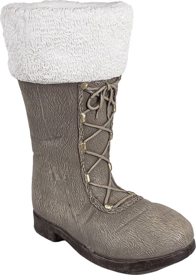 Clayre & Eef Kerstdecoratie Beeld Laars 37x23x43 cm Grijs Keramisch materiaal