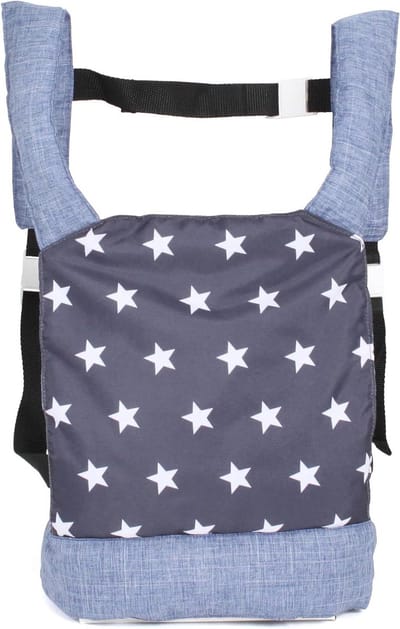 Poppendraagriem - Poppendrager Accessoire - Poppen Vervoeren - Zachte Gevoerde Banden - Tot 46 cm - Marineblauw