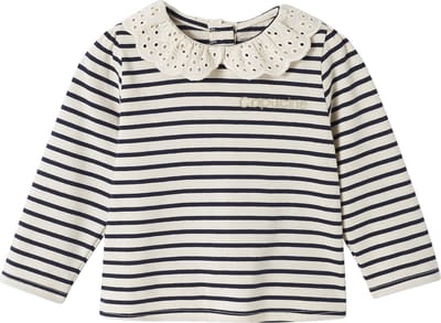 Vertbaudet Baby T-shirt met geborduurde kraag en lange mouwen