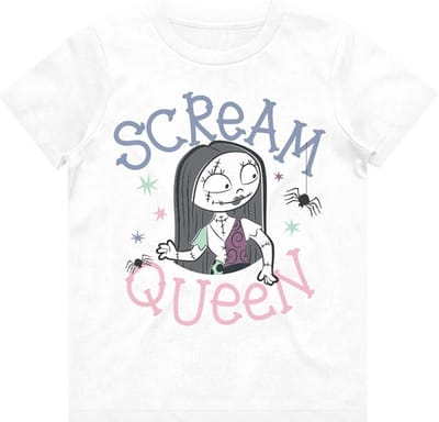 Disney The Nightmare Before Christmas - Scream Queen Kinder T-shirt - Kids tm 4 jaar - Wit