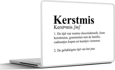 Laptop sticker - 14 inch - Kerstmis definitie - Spreuken - Woordenboek - Quotes - Kerst - 32x5x23x5cm - Laptopstickers - Laptop skin - Cover