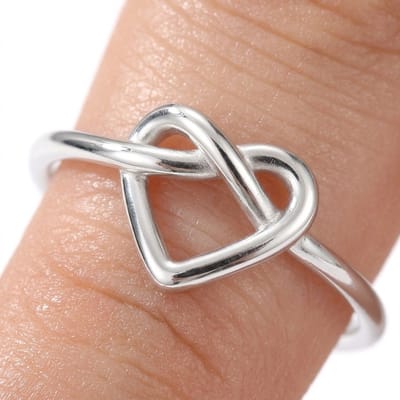 Zilverkleurige ring dames aanschuifring open ring hart ring verstelbare ring minimalistische vriendschapsring fijne ring sieraden