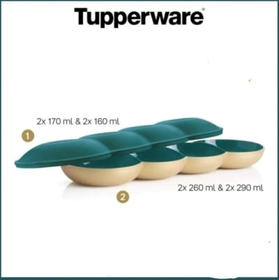 Tupperware Allegra tapasschaal set Groen /Goud