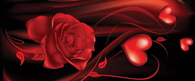 Fotobehang Heart Rose Abstract | PANORAMIC - 250cm x 104cm | 130g/m2 Vlies