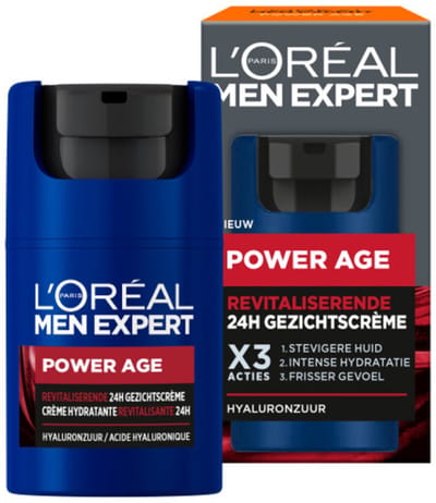 L'Oréal Men Expert Power Age Revitaliserende 24H Gezichtscrème - 3 x 50 ml - Voordeelverpakking