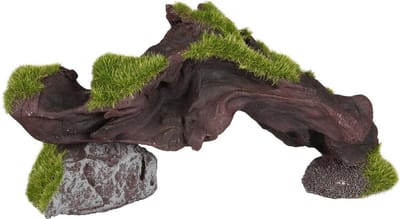 Flamingo - Aquariumdecoratie Kozma stronk met mos - Groen - 17 x 4 x 8 cm