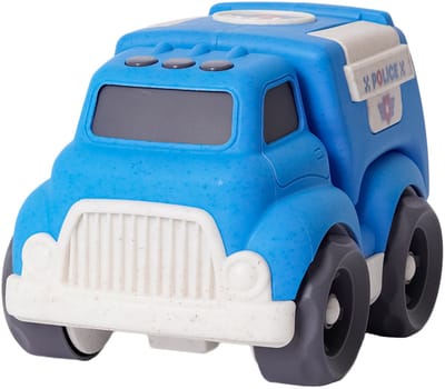Speelgoedtopdeals - BIOplastic Politiewagen - Cartoonversie - 18 cm - Duurzaam speelgoed