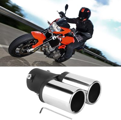 Universele RVS Uitlaatdemper Tip voor Auto - Dubbele Uitlaatpijp Achterdemper, 6.2cm/2.44mm, Perfect voor Verhoogde Geluidskwaliteit en Prestaties