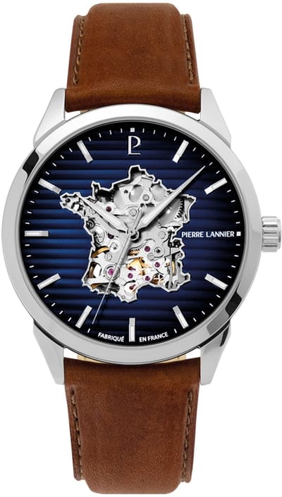 Pierre Lannier 316F164 - Horloge - Leer - Pastelbruin - 43 mm