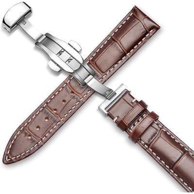 Horlogeband 18mm 19mm 20mm 21mm 22mm 24mm Kalf Lederen Horlogeband Alligator graan Horlogeband voor Tissot Seiko 16mm gray