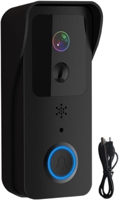 Video Deurbel - Visuele Intercom - Woning Beveiliging - 1080P HD Camera - 140x45x27.5mm - Zwart